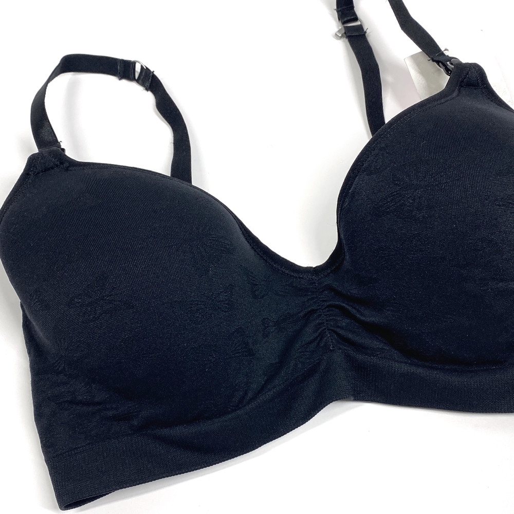 Jessica Simpson Wireless Full-Coverage Nursing Bra Size Medium Black 91949-01 - Picture 3 of 8